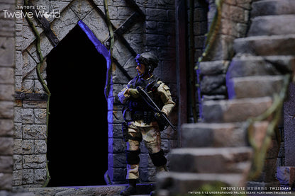 Take your figure display to the next level with this Abandoned Site platform. This base is presented in 1/12 scale and has been sculpted with fine detail and features beautiful paint applications.   Figures pictured are not included. Underground Palace Dungeon TW2253B shown for reference and not included (sold separately).