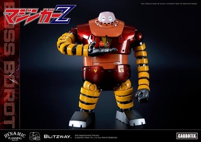 Blitzway development team has prepared a gift that will surprise you, in honor of Mazinger Z, the originator of modern robot cartoons. We recall the humorous BOSS BOROT from the animated series Mazinger Z, whose subject matter was always heavy and serious, would always make us laugh. To recreate BOSS BOROT, from his numerous witty mannerisms to his erratic behavior, required considerable thought on the part of the creators of Blitzway.