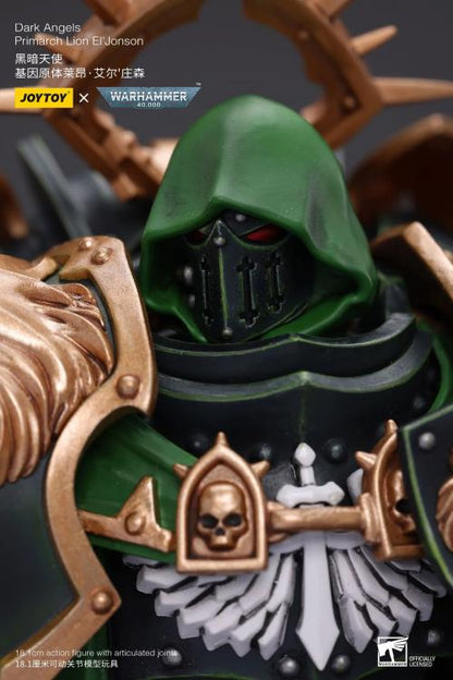 The Joy Toy Warhammer 40K Dark Angels Primarch Lion El‘Jonson action figure is a highly detailed collectible, perfect for fans of the Warhammer 40K universe. This figure captures the essence of the character’s formidable presence, making it a must-have for collectors and enthusiasts alike.