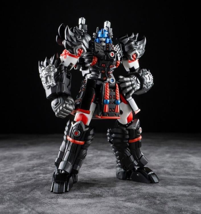 Iron Factory's Iron Samurai Series IF-EX75 Oosarushogun is made of durable plastic, features a high level of articulation and is highly posable. The figure is built to a high standard and meticulously precision engineered to Iron Factory standards. Featuring a black and red color scheme, Oosarushogun can quickly convert between gorilla and robot forms. Be sure to add this figure to your collection!