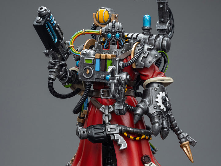 Introducing Joy Toy's Warhammer 40K Adeptus Mechanicus Cybernetica Datasmith! With this exquisitely crafted collectible, which features the recognizable Cybernetica Datasmith, you can fully immerse yourself in the historic battles of the Warhammer 40K universe. This action figure, painstakingly created with attention to detail, captures the intense loyalty and unbreakable spirit of the Ultramarines, making it a must-have for collectors and ardent Warhammer 40K enthusiasts alike.