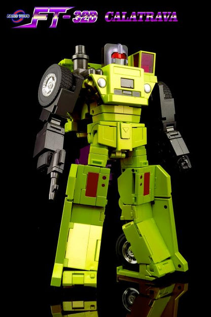 From Fans Toys comes FT-32D Calatrava! This figure converts from a robot to a vehicle form and includes a blaster accessory. Be sure to add it to your collection!