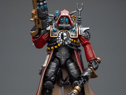 Joy Toy brings the Adeptus Mechanicus to life with this Warhammer 40K 1/18 scale figure! Keepers of the sacred tech knowledge that keeps the Imperium's war machines churning, the Adeptus Mechanicus zealously worship their Machine God or "Omnissiah". Regarding flesh as weakness, they replace their biological tissue with mechanical components until they are more machine than man.