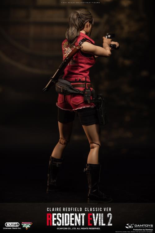 The DAMTOYS Resident Evil 2 Claire Redfield figure has a detailed head sculpt, multiple weapons, accessories, and a costume that fully demonstrates the power of production technology, faithfully recreating Claire from the remake. With a number of weapons, accessories, and a fully poseable body with over 30 points of articulation, Claire can be displayed as though she came right out of the game.