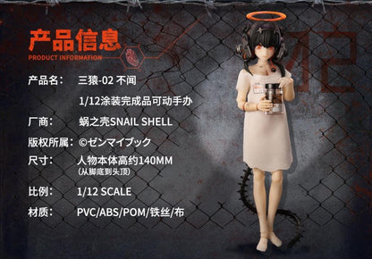 Snail Shell is proud to present a new 1/12 scale figure set that will add some cybernetic vibes to your collection: the See No Evil, Hear No Evil and Speak No Evil figures! A set of mysterious androids created with their eyes, ears and mouth replaced with mechanical appendages, these figures will send shivers down your spine with their premium articulation and a wide range of accessories. Order your figure set today!