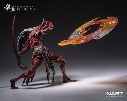 Raging onto the battlefield with the heat of a roaring inferno is the dreaded Yaksha King from the smash hit video game Black Myth: Wukong! A fresh new entry in the InArt line of 1/12 scale dynamic action figures, the Yaksha King wields his wicked elbow blades with an unrelenting ferocity that is capable of driving back even the Destined One from a straight forward assault.