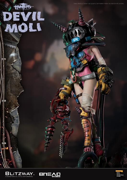 'BLITZWAY is thrilled to share the official launch of the 5th character of BHEADworks’ original figures, ‘Devil Moli’ from ‘HUNTERS: Day After WWIII.’  BHEADworks (Artist Yeon-gyun, Jung) has been loved for its original character design based on the dystopian worldview. The fifth heroine, Devil Moli, is a combat girl who decorates her cute visual like a scary gatekeeper and sensibly notices when an enemy approaches and sends a cue sign with a whistle.