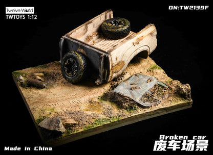 Twelve World Scrap Car Scene (F) 1/12 Scale Diorama Base