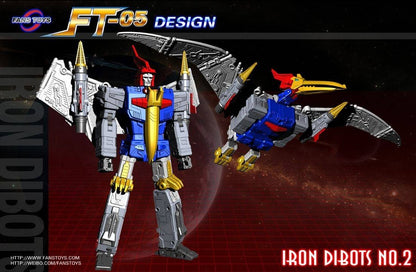 This version of Soar has a blue chest and transforms into a Pteranodon. He also includes wings, a sword, twin missile launchers, an alternate face and a clear display stand.  Other figures shown not included