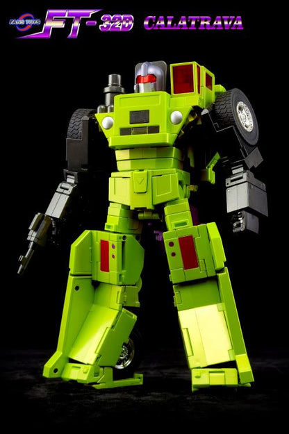From Fans Toys comes FT-32D Calatrava! This figure converts from a robot to a vehicle form and includes a blaster accessory. Be sure to add it to your collection!