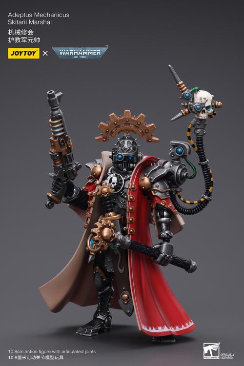 Introducing Joy Toy's Warhammer 40K Adeptus Mechanicus Skitarii Marshal! With this exquisitely crafted collectible, which features the recognizable Skitarii Marshal, you can fully immerse yourself in the historic battles of the Warhammer 40K universe. This action figure, painstakingly created with attention to detail, captures the intense loyalty and unbreakable spirit of the Ultramarines, making it a must-have for collectors and ardent Warhammer 40K enthusiasts alike.