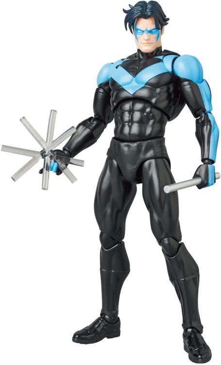 Based on the Batman: Hush story line, the MAFEX Nightwing figure is a fully articulated figure with his iconic black and blue suit. Nightwing features two head sculptsand interchangeable hands for more display options.