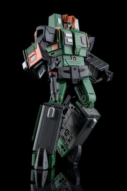 From Moon Studios comes a series of robot figures which transform from robots into different types of trains. The MSO5 Green Zone figure transforms from a robot into a train. Collect transforming figures MSO1 through MSO6 and you can combine them to form Radiatron! 