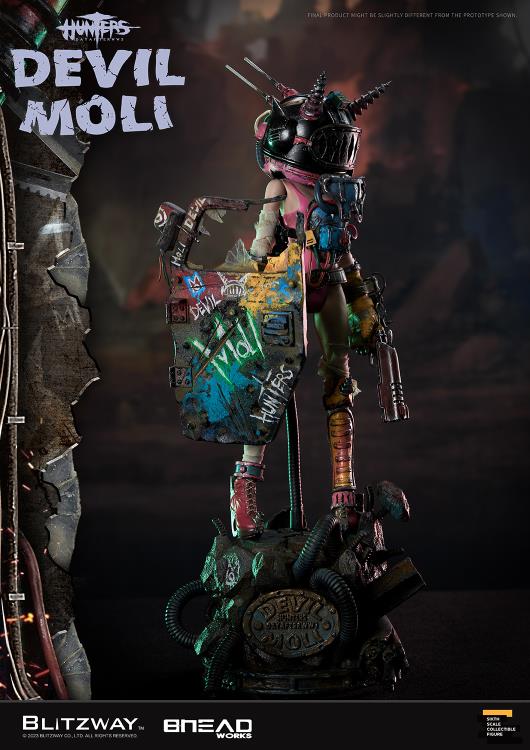 'BLITZWAY is thrilled to share the official launch of the 5th character of BHEADworks’ original figures, ‘Devil Moli’ from ‘HUNTERS: Day After WWIII.’  BHEADworks (Artist Yeon-gyun, Jung) has been loved for its original character design based on the dystopian worldview. The fifth heroine, Devil Moli, is a combat girl who decorates her cute visual like a scary gatekeeper and sensibly notices when an enemy approaches and sends a cue sign with a whistle.