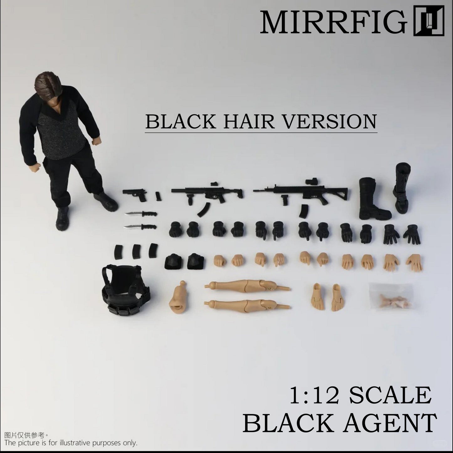 (Pre-order) MIRRFIG studio 1/12 Black Agent figure
