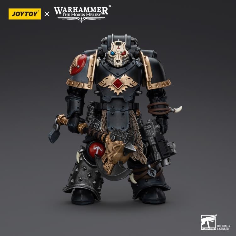 Joy Toy brings the Space Wolves to life with this Warhammer 40K 1/18 scale action figure! Savage and barbaric in their approach to warfare, the Space Wolves excel in close quarters combat. Seeking glory above all else, they nonetheless bring the might of the Emperor down on his enemies with a fury unmatched by the other Space Marine chapters.