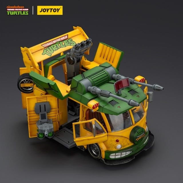Get ready to roll out with the Joy Toy JT02540 Turtle Van, a highly detailed 1/18 scale vehicle inspired by the Teenage Mutant Ninja Turtles.
Built from durable ABS plastic, this collectible van features opening doors, functional panels, and a removable roof that reveals a fully designed interior. Multiple mounting points allow for weapon and gear customization, while its bold sculpt and mechanical detailing capture the classic TMNT style with modern precision.