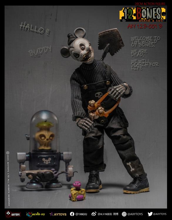 The 12 Bones line from AxyToys features original and unique figure designs that collectors will appreciate! Each figure is approximately 7.87 inches tall and comes with multiple accessories for a wide variety of poses.  12 Bones Cowboy figure sold separately