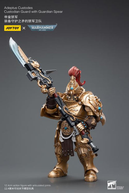 Joy Toy brings the Adeptus Custodes to life with this Warhammer 40K 1/18 scale figure! Clad in golden armor, the Adeptus Custodes chapter of the Space Marines are rumored to have been hand-crafted by the Emperor Himself. Tasked with protecting both the Imperial Palace and the physical body of the Emperor, these bastions of Imperial might are considered the deadliest warriors in the galaxy, human or otherwise.