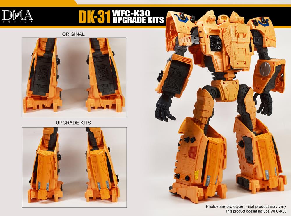 Please note: This aftermarket accessory piece is not produced or associated with Hasbro or Takara and is not a Transformers brand toy. These custom pieces are intended to further enhance the enjoyment of your existing Transformers collection.  The DK-31 Gear Master Accessory Series Upgrade Kit contains a selection of new and improved accessories and attachments that are compatible with WFC-K30.