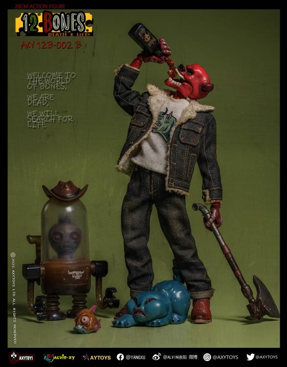 The 12 Bones line from AxyToys features original and unique figure designs that collectors will appreciate! Each figure is approximately 7.87 inches tall and comes with multiple accessories for a wide variety of poses.  12 Bones Mouse figure sold separately