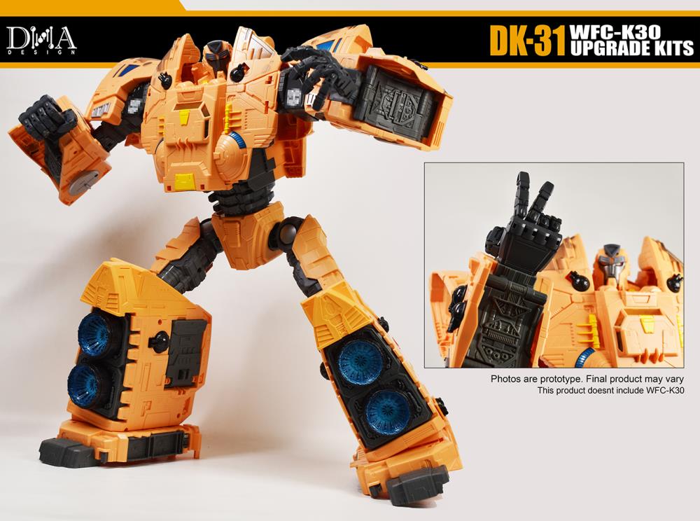 Please note: This aftermarket accessory piece is not produced or associated with Hasbro or Takara and is not a Transformers brand toy. These custom pieces are intended to further enhance the enjoyment of your existing Transformers collection.  The DK-31 Gear Master Accessory Series Upgrade Kit contains a selection of new and improved accessories and attachments that are compatible with WFC-K30.