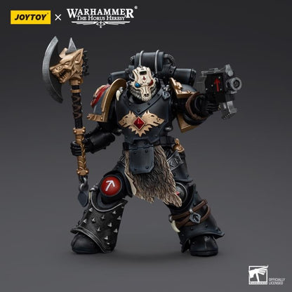 Joy Toy brings the Space Wolves to life with this Warhammer 40K 1/18 scale action figure! Savage and barbaric in their approach to warfare, the Space Wolves excel in close quarters combat. Seeking glory above all else, they nonetheless bring the might of the Emperor down on his enemies with a fury unmatched by the other Space Marine chapters.