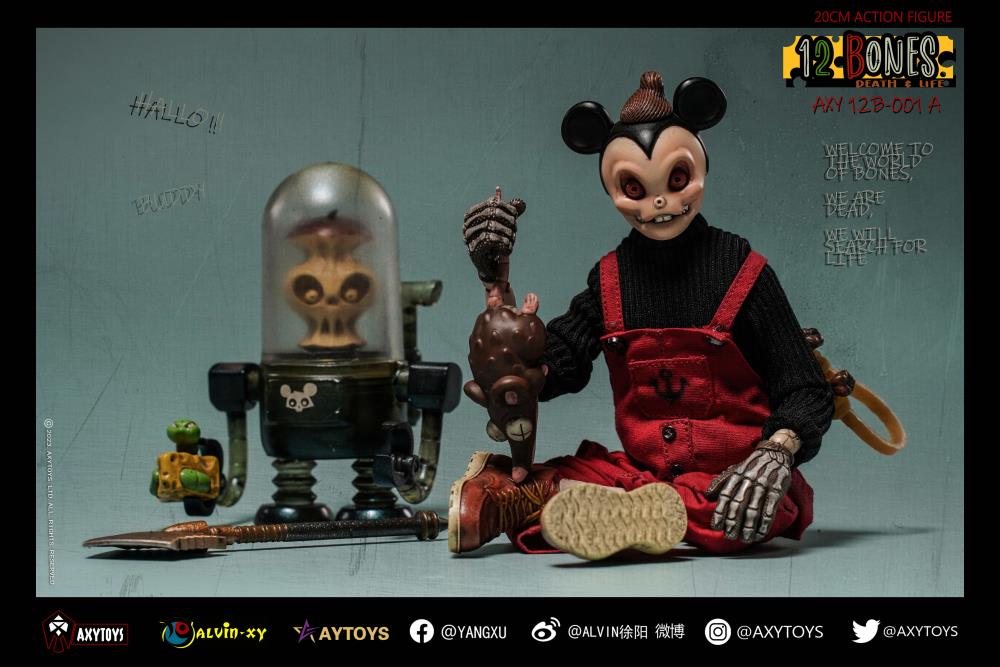 The 12 Bones line from AxyToys features original and unique figure designs that collectors will appreciate! Each figure is approximately 7.87 inches tall and comes with multiple accessories for a wide variety of poses.  12 Bones Cowboy figure sold separately