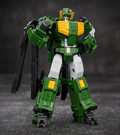 A new addition to Iron Factory's line of figures, introducing the IF-EX71 Fang of Botis model! Complete with the ability to convert between robot and vehicle, this figure also comes equipped with fitted leg frame accessories, hand parts, and additional accessories. The combined thigh armor has a dislocation linkage and the soles of the feet are grounded with multiple joints, making it possible to assume a variety of fixed poses.