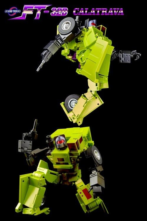 From Fans Toys comes FT-32D Calatrava! This figure converts from a robot to a vehicle form and includes a blaster accessory. Be sure to add it to your collection!