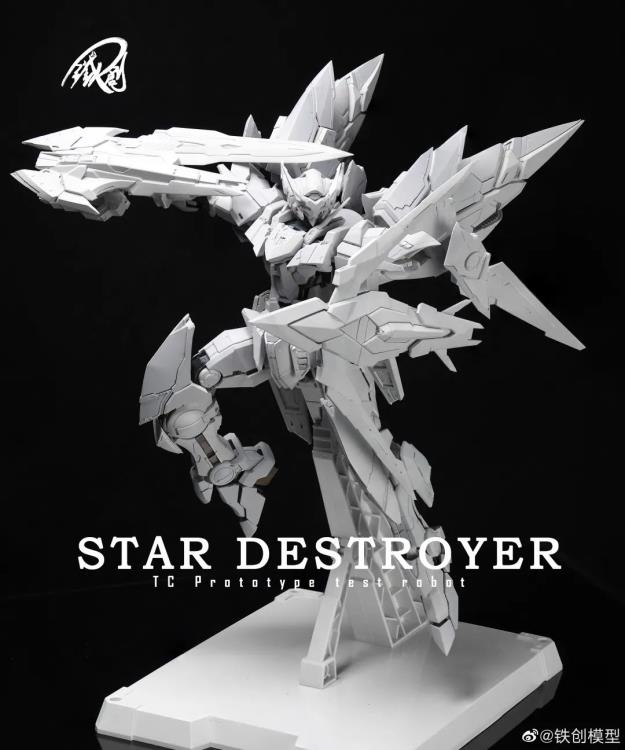 Add on to your model kit collection with this Star Destroyer (TC Prototype Test Robot) 1/100 scale model kit from Iron Toys! This impressive model kit features a mecha inspired design with a white and gold color scheme. It features an alloy frame that provides the figure the ability to create various poses. Be sure to add this model kit to your collection!