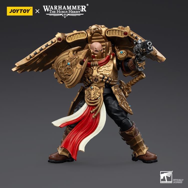 Introducing the JoyToy 1/18 scale articulated action figure, based on the iconic Warhammer: The Horus Heresy universe. The figure boasts intricate paintwork, showcasing the fierce battle-ready aesthetic of the Warhammer universe. Whether displayed in battle-ready stances or as a standalone piece, this JoyToy action figure is an essential addition to any Warhammer collection.