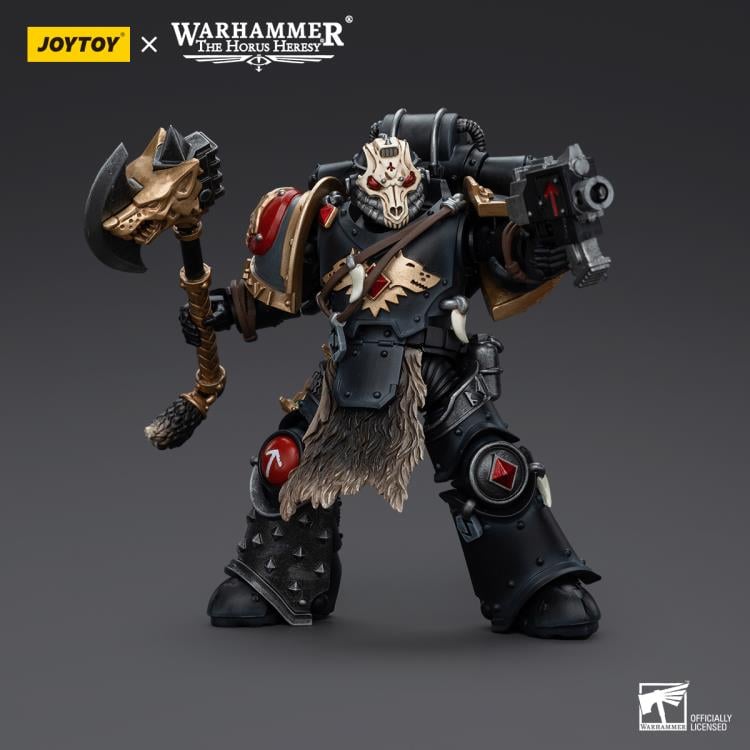 Joy Toy brings the Space Wolves to life with this Warhammer 40K 1/18 scale action figure! Savage and barbaric in their approach to warfare, the Space Wolves excel in close quarters combat. Seeking glory above all else, they nonetheless bring the might of the Emperor down on his enemies with a fury unmatched by the other Space Marine chapters.