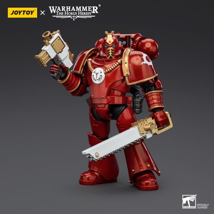 This figure depicts a Thousand Sons Legionary in the classic MK IV armor, showcasing the intricate details and mystical aura of the legion. This highly detailed 1/18 scale Warhammer The Horus Heresy Thousand Sons action figure features 28 points of articulation and comes with additional interchangeable parts.  Perfect for collectors and fans alike, this piece embodies the sorcery and strength of the Thousand Sons.