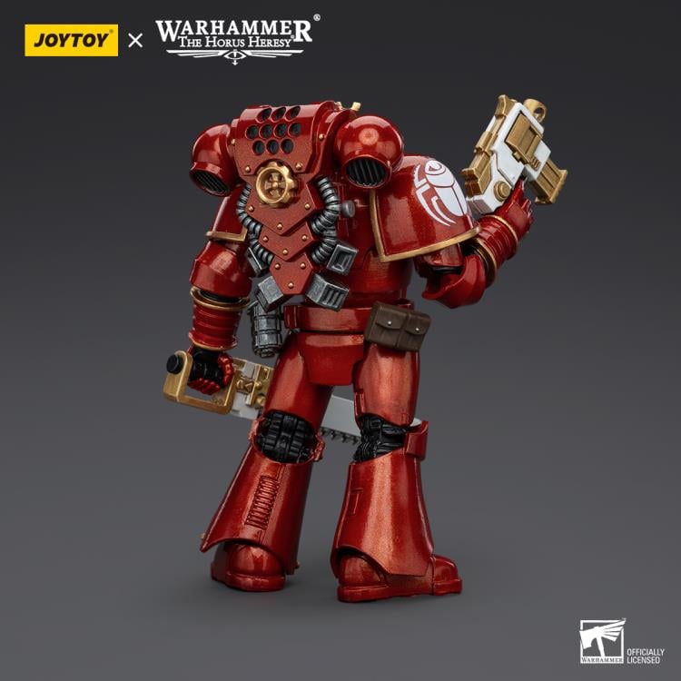 This figure depicts a Thousand Sons Legionary in the classic MK IV armor, showcasing the intricate details and mystical aura of the legion. This highly detailed 1/18 scale Warhammer The Horus Heresy Thousand Sons action figure features 28 points of articulation and comes with additional interchangeable parts.  Perfect for collectors and fans alike, this piece embodies the sorcery and strength of the Thousand Sons.