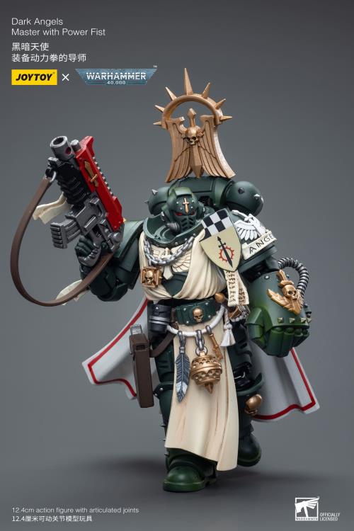Joy Toy's Warhammer 40K Dark Angels Master with Power Fist is a highly detailed collectible, perfect for fans of the Warhammer 40K universe. This figure captures the essence of the character’s formidable presence, making it a must-have for collectors and enthusiasts alike.