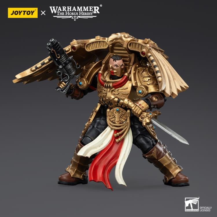 Introducing the JoyToy 1/18 scale articulated action figure, based on the iconic Warhammer: The Horus Heresy universe. The figure boasts intricate paintwork, showcasing the fierce battle-ready aesthetic of the Warhammer universe. Whether displayed in battle-ready stances or as a standalone piece, this JoyToy action figure is an essential addition to any Warhammer collection.