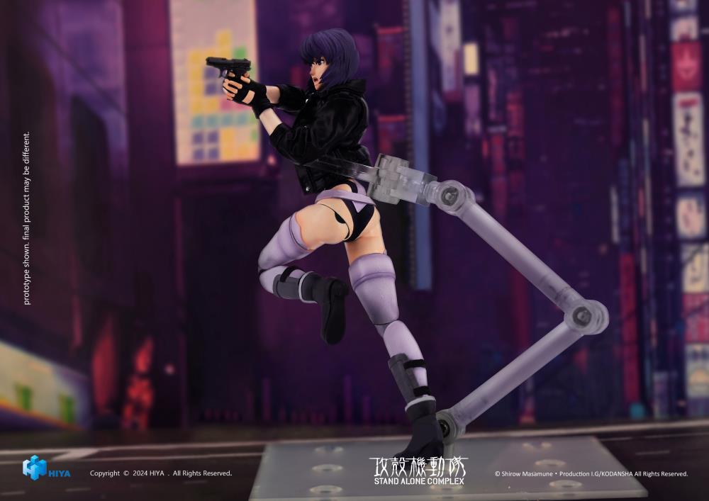 Hiya Toys proudly presents the latest addition to the EXQUISITE SUPER Series: the 1/12 scale Motoko Kusanagi action figure from Ghost in the Shell: Stand Alone Complex!  Set in a futuristic Japan, this science fiction masterpiece explores a world of cybernetic enhancements and brain-computer interfaces. Motoko Kusanagi, one of the first users of full-body cybernetic enhancements, leads Public Security Section 9 in combating cybercrime.