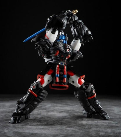 Iron Factory's Iron Samurai Series IF-EX75 Oosarushogun is made of durable plastic, features a high level of articulation and is highly posable. The figure is built to a high standard and meticulously precision engineered to Iron Factory standards. Featuring a black and red color scheme, Oosarushogun can quickly convert between gorilla and robot forms. Be sure to add this figure to your collection!