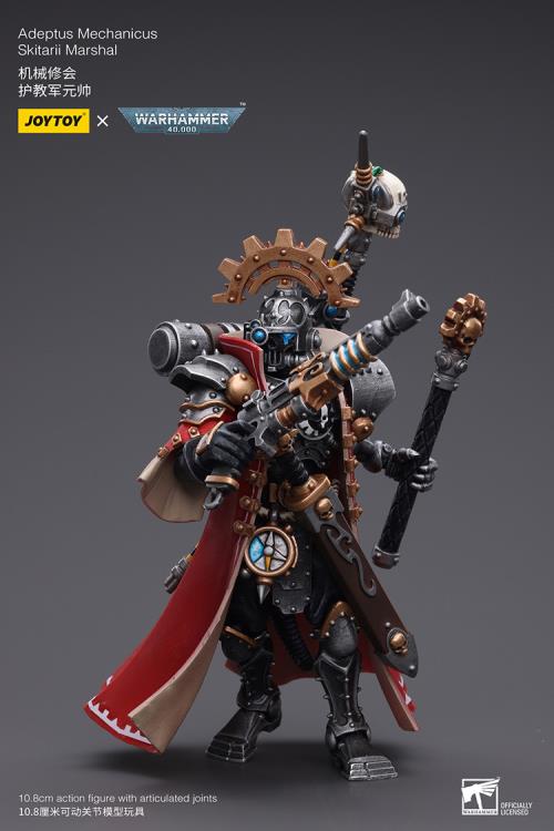 Introducing Joy Toy's Warhammer 40K Adeptus Mechanicus Skitarii Marshal! With this exquisitely crafted collectible, which features the recognizable Skitarii Marshal, you can fully immerse yourself in the historic battles of the Warhammer 40K universe. This action figure, painstakingly created with attention to detail, captures the intense loyalty and unbreakable spirit of the Ultramarines, making it a must-have for collectors and ardent Warhammer 40K enthusiasts alike.