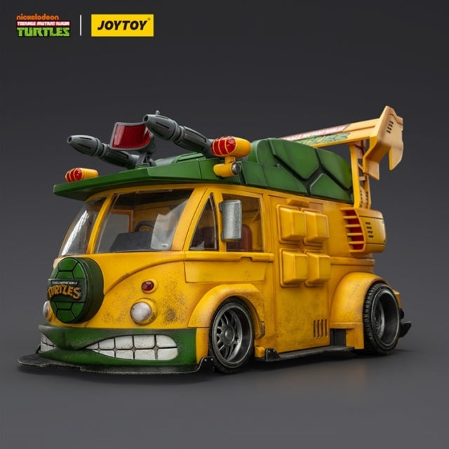 Get ready to roll out with the Joy Toy JT02540 Turtle Van, a highly detailed 1/18 scale vehicle inspired by the Teenage Mutant Ninja Turtles.
Built from durable ABS plastic, this collectible van features opening doors, functional panels, and a removable roof that reveals a fully designed interior. Multiple mounting points allow for weapon and gear customization, while its bold sculpt and mechanical detailing capture the classic TMNT style with modern precision.