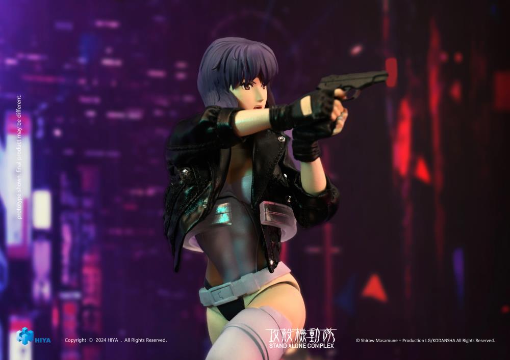 Hiya Toys proudly presents the latest addition to the EXQUISITE SUPER Series: the 1/12 scale Motoko Kusanagi action figure from Ghost in the Shell: Stand Alone Complex!  Set in a futuristic Japan, this science fiction masterpiece explores a world of cybernetic enhancements and brain-computer interfaces. Motoko Kusanagi, one of the first users of full-body cybernetic enhancements, leads Public Security Section 9 in combating cybercrime.