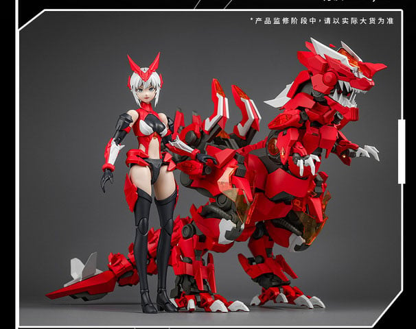 Expand your model kit collection with the Dragon Girl Yu Wanglong & Firefly model kit set by Xiwanshe. This model kit set features a Tyrannosaurus mecha design (Yu Wanglong) along with a dragon girl model design that can be displayed by itself or riding on the Tyrannosaurus mecha model. Don't miss out on adding these models to your collection