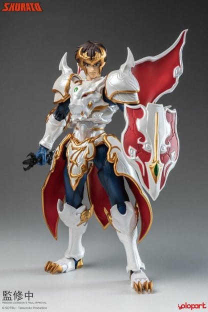 From the classic anime series Legend of Heavenly Sphere Shurato comes a new entry in the popular AMK PRO X series: the titular hero Shurato! Featuring a new streamlined design, this model kit includes multiple accessories and armor pieces along with his trademark Mecha vehicle! Don't miss out and order yours today!