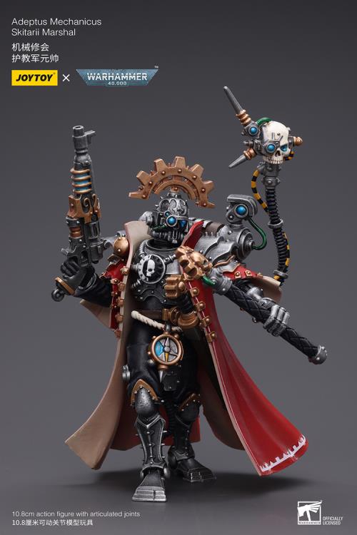 Introducing Joy Toy's Warhammer 40K Adeptus Mechanicus Skitarii Marshal! With this exquisitely crafted collectible, which features the recognizable Skitarii Marshal, you can fully immerse yourself in the historic battles of the Warhammer 40K universe. This action figure, painstakingly created with attention to detail, captures the intense loyalty and unbreakable spirit of the Ultramarines, making it a must-have for collectors and ardent Warhammer 40K enthusiasts alike.