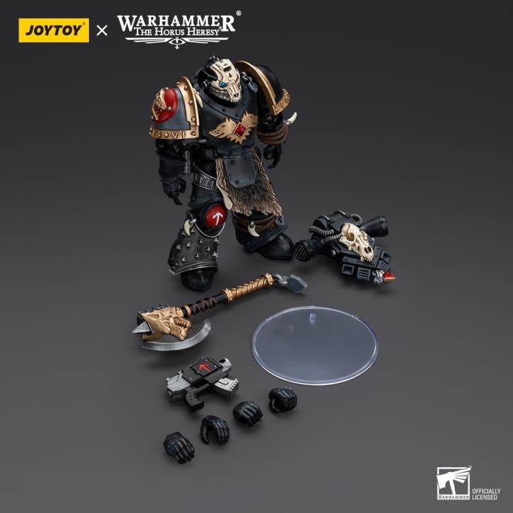 Joy Toy brings the Space Wolves to life with this Warhammer 40K 1/18 scale action figure! Savage and barbaric in their approach to warfare, the Space Wolves excel in close quarters combat. Seeking glory above all else, they nonetheless bring the might of the Emperor down on his enemies with a fury unmatched by the other Space Marine chapters.