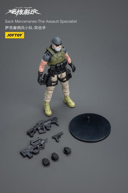A grizzled veteran of battlefields around the globe, the Assault Specialist is relentless in pinning down enemy fighters and providing cover fire for his comrades. Working with his fellow Sack Mercenaries squad, no job is too big or small if the price is right. Designed in 1/18 scale, this figure will be a perfect addition to your collection so order yours today!