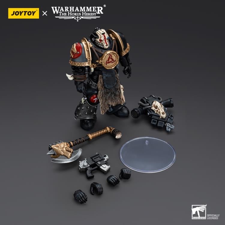 Joy Toy brings the Space Wolves to life with this Warhammer 40K 1/18 scale action figure! Savage and barbaric in their approach to warfare, the Space Wolves excel in close quarters combat. Seeking glory above all else, they nonetheless bring the might of the Emperor down on his enemies with a fury unmatched by the other Space Marine chapters.