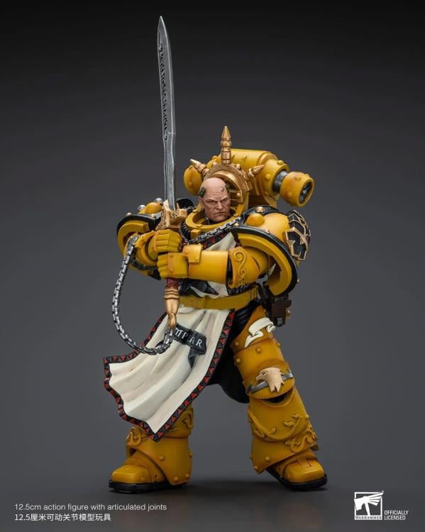 The Warhammer 40K Imperial Fists “The Horus Heresy” product line offers a compelling collection of figures capturing the essence of the Imperial Fists Space Marine Legion during the pivotal era of “The Horus Heresy.” Meticulously crafted and intricately detailed, these action figures showcase the iconic yellow and black color scheme of the Imperial Fists, symbolizing their stoic determination and unwavering loyalty to the Imperium of Man.