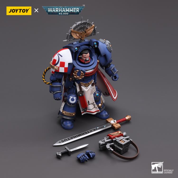 The most elite of the Space Marine Chapters in the Imperium of Man, Joy Toy brings the Ultramarines from Warhammer 40k to life with this new series of 1/18 scale figures. Each figure includes interchangeable hands and weapon accessories and stands between 4" and 6" tall.